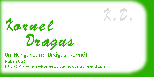 kornel dragus business card